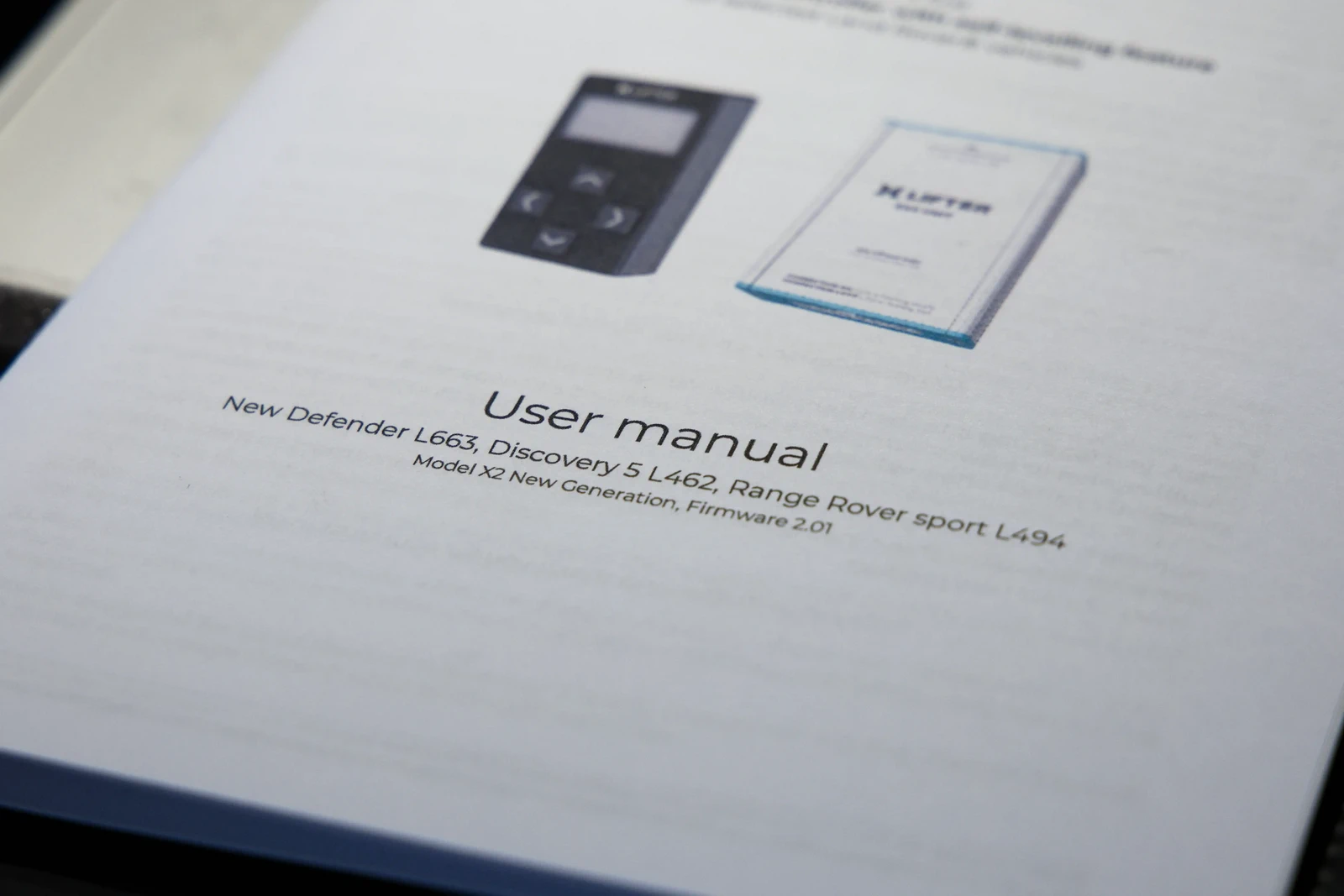 Xlifter L663 New Defender L462 Discovery 5 L494 Range Rover Sport L405 Range Rover user manual